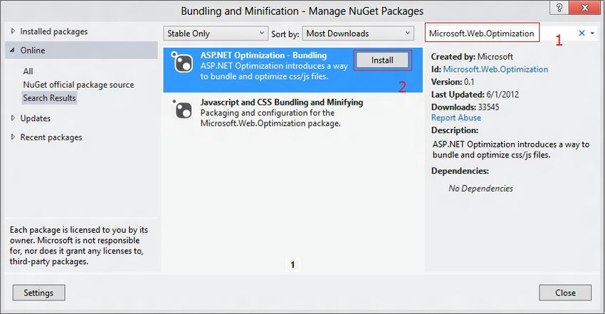 ASP.NET Optimization